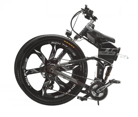 EU STOCK 26 Inch Wheel Folding Electric Bike Full Suspension Rich Bit Top 860 Manual 36v 250w 12.8Ah