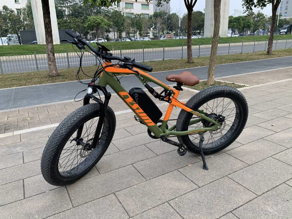 500w Fat Tire Electric Mountain Bike Full Suspension Hydraulic Disc Brake CYSUM M999