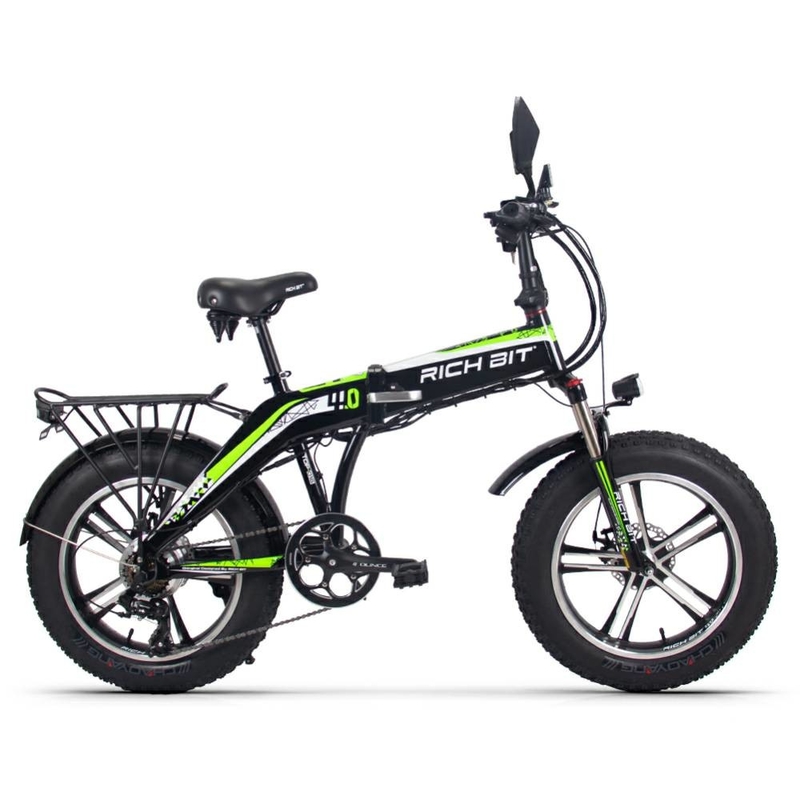 Electric Folding City Bike Commuter 20" 500w 4.0 Super Wide Tire 48v 9.6Ah RICH BIT 016