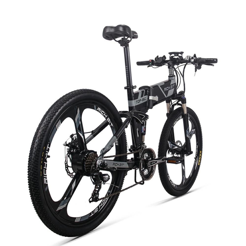 EU STOCK 26 Inch Wheel Folding Electric Bike Full Suspension Rich Bit Top 860 Manual 36v 250w 12.8Ah