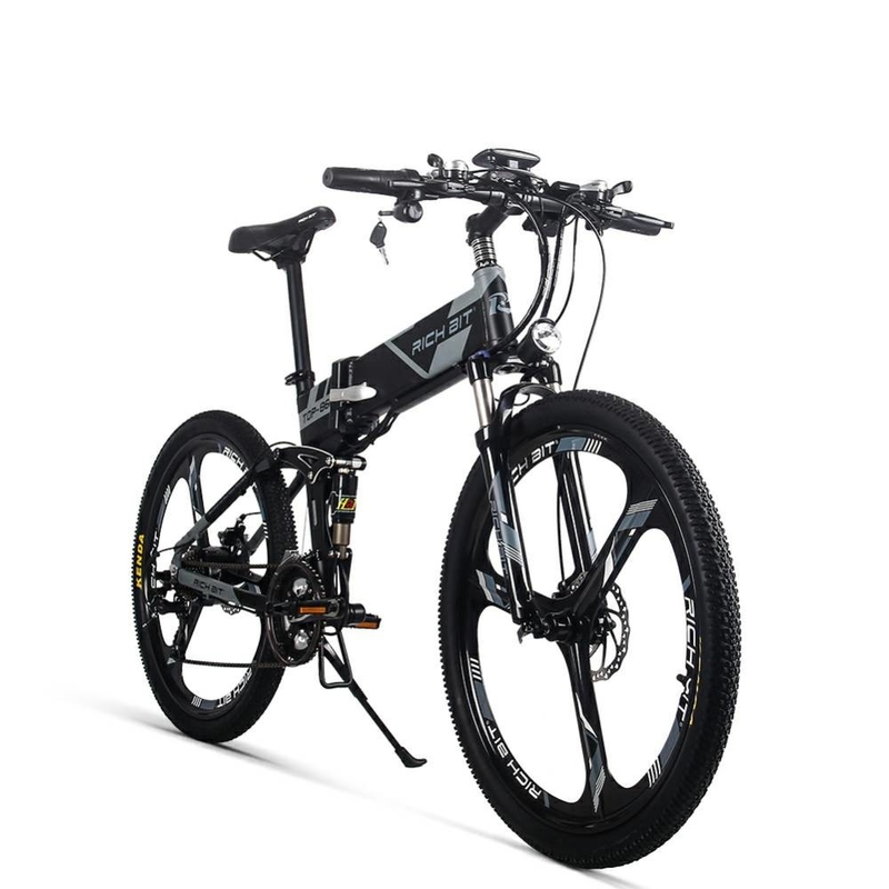 EU STOCK 26 Inch Wheel Folding Electric Bike Full Suspension Rich Bit Top 860 Manual 36v 250w 12.8Ah