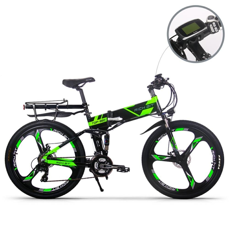EU STOCK Rich Bit Top 860 Electric Bike Full Suspension Mountain Ebike 26 Inch 36v 250w 12ah