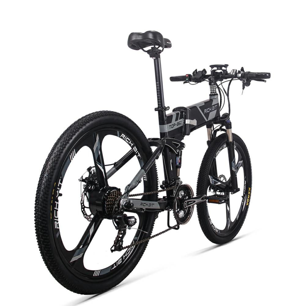 EU STOCK 26 Inch Wheel Folding Electric Bike Full Suspension Rich Bit Top 860 Manual 36v 250w 12.8Ah