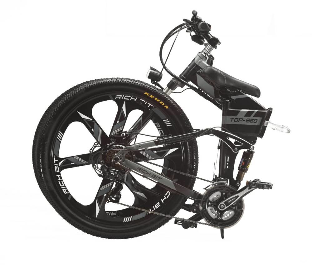 EU STOCK 26 Inch Wheel Folding Electric Bike Full Suspension Rich Bit Top 860 Manual 36v 250w 12.8Ah